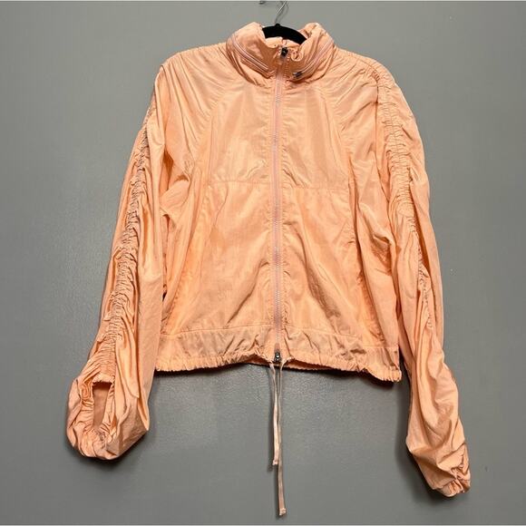 Free People FP Movement Way Home Ruched Out Packable Jacket Windbreaker Womens L - Picture 2 of 12